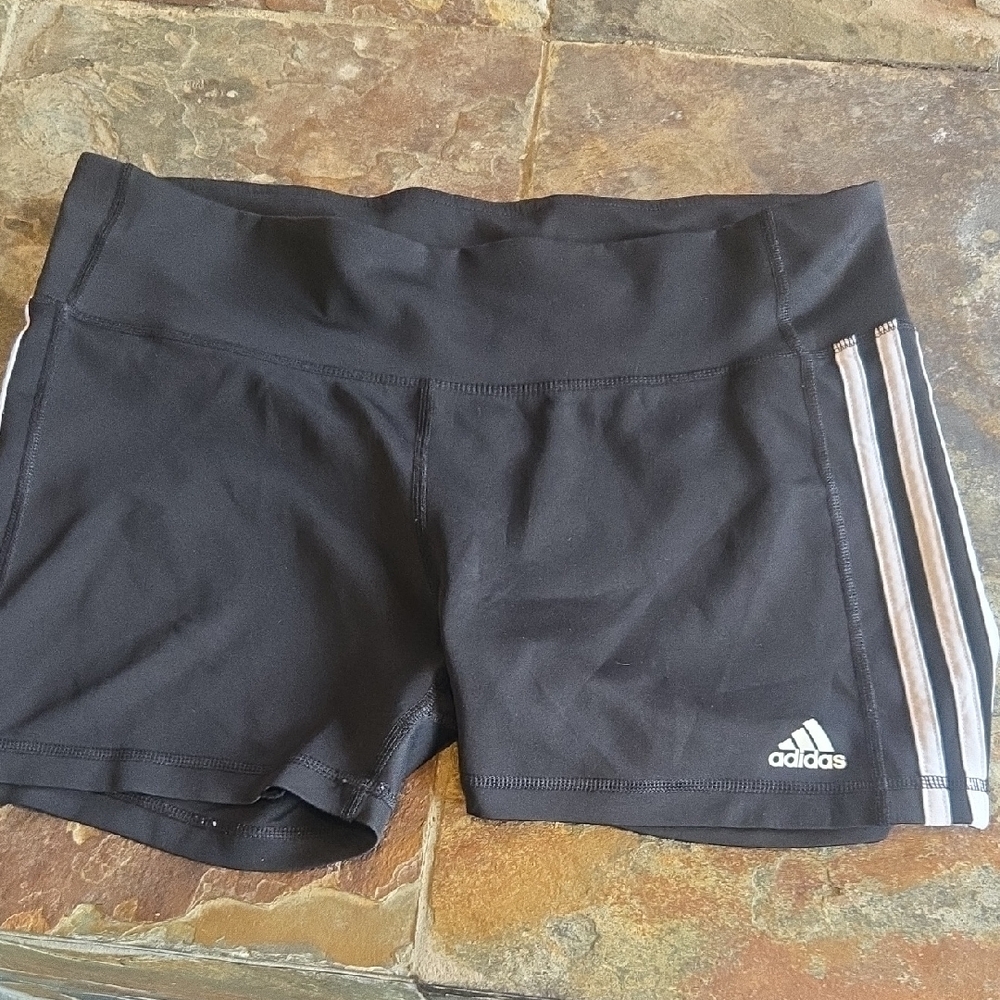 Adidas Women's Black Shorts with White Accents
